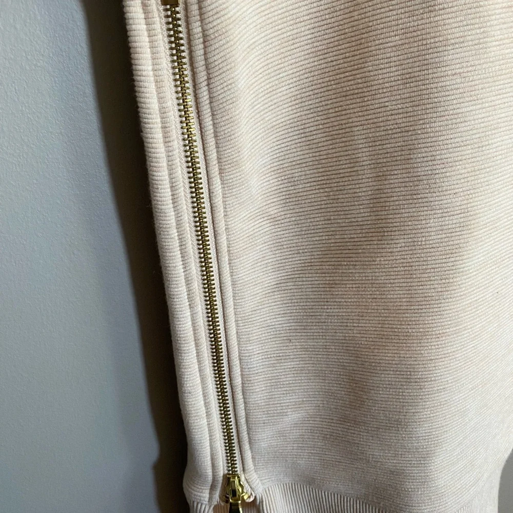 Varley Manning Crewneck Sweatshirt Ribbed Side Zippers Longline Relaxed Size L - Picture 7 of 14